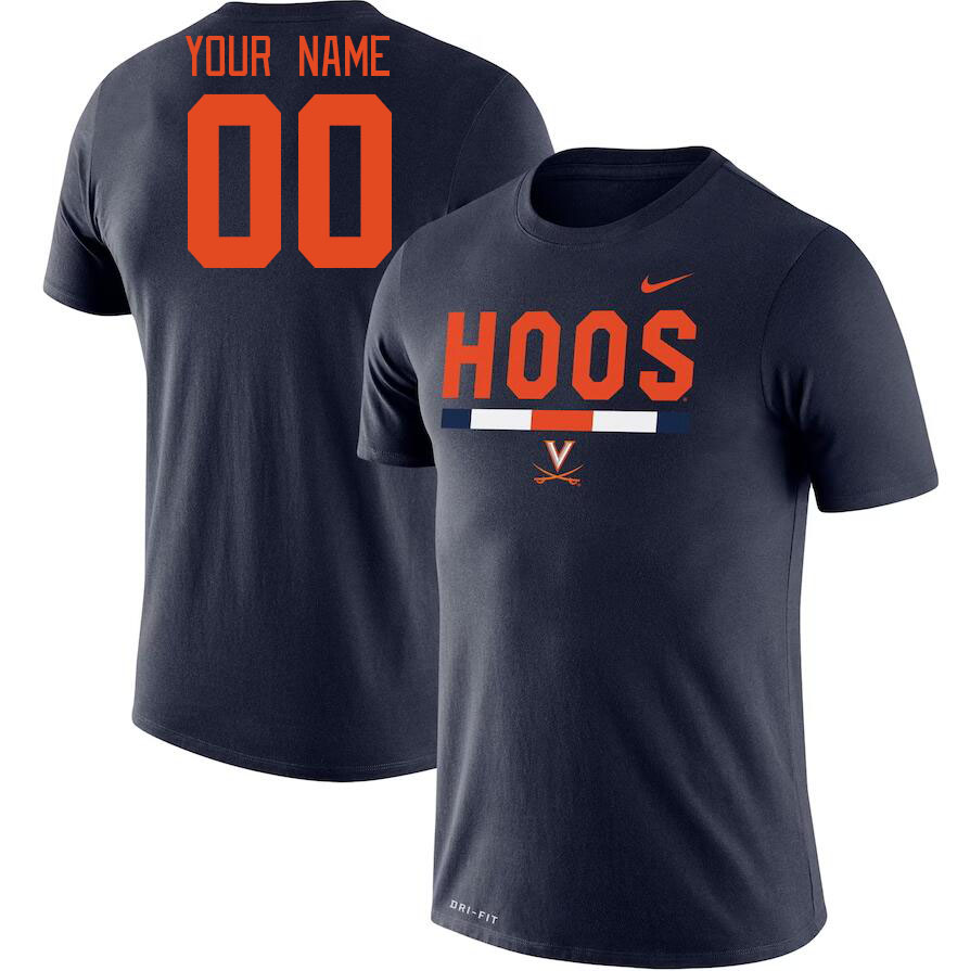 Custom Virginia Cavaliers Name And Number College Tshirt-Navy - Click Image to Close
